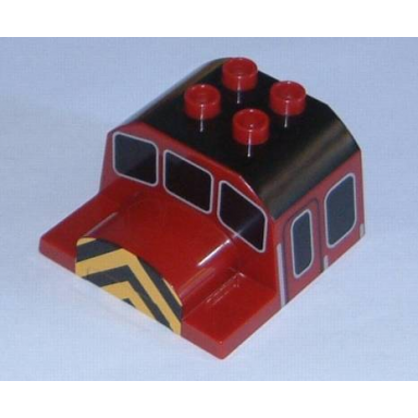 dark red duplo train thomas friends cab top with salty pattern