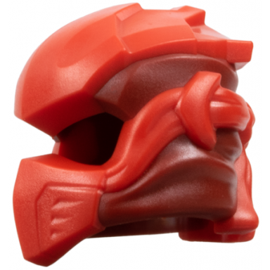 dark red minifigure headgear ninjago wrap type 10 with molded red armor wraps and knot pattern