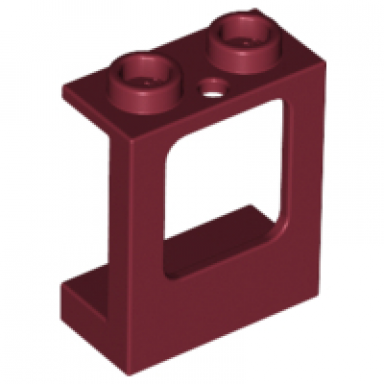 dark red window 1 x 2 x 2 plane single hole top and bottom for glass