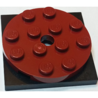 dark red turntable 4 x 4 x 2 3 with black square base free-spinning 60474 61485