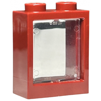 dark red window 1 x 2 x 2 flat front with trans-clear glass 60592 60601