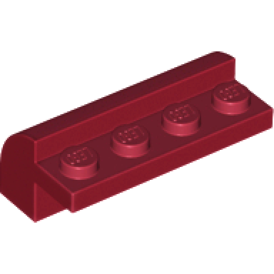 dark red slope curved 2 x 4 x 1 1 3 with 4 recessed studs