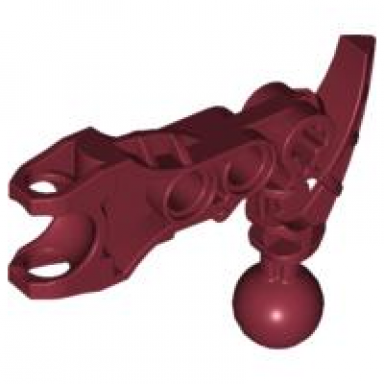 dark red bionicle arm av-matoran with ball joint and ball socket