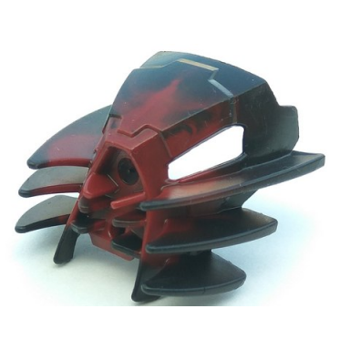 dark red bionicle mask radiak with marbled black pattern