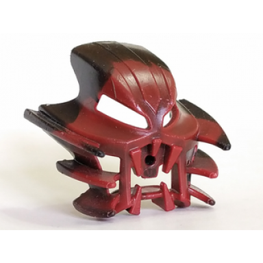 dark red bionicle mask jutlin shapeshifted with marbled black pattern