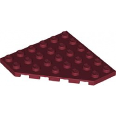 dark red wedge plate 6 x 6 cut corner