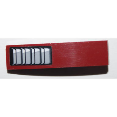 dark red slope curved 4 x 1 with silver vents pattern sticker - set 60138