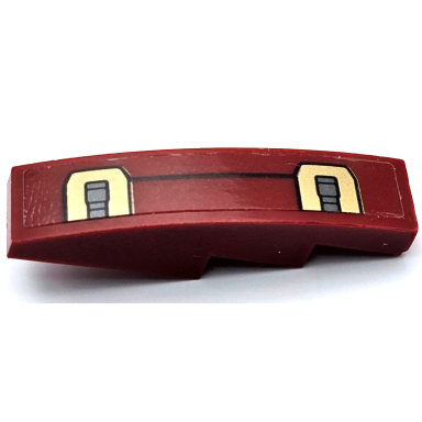 dark red slope curved 4 x 1 with gold dark red and dark bluish gray iron man hulkbuster armor plates pattern model right side sticker - set 76105