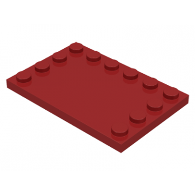dark red tile modified 4 x 6 with studs on edges