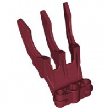 dark red bionicle claw small with axle hole