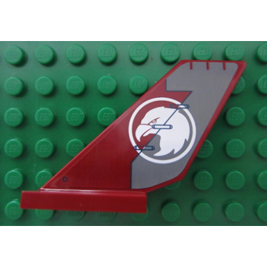 dark red tail shuttle with white eagle head in circle pattern on both sides stickers - set 7307