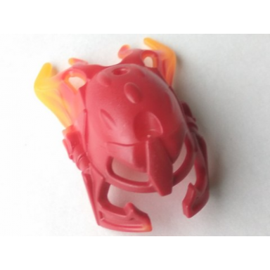 dark red bionicle mask malum with marbled trans-orange pattern