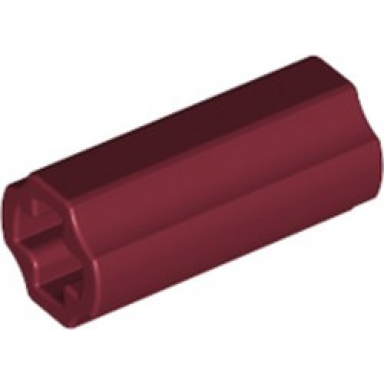 dark red technic axle connector 2l smooth with x hole orientation