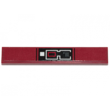 dark red tile 1 x 6 with sw cloud city black control panel pattern sticker - set 75222