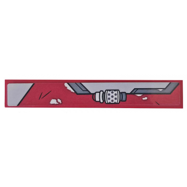 dark red tile 1 x 6 with dark bluish gray and light bluish gray machinery pattern model left side sticker - set 76109