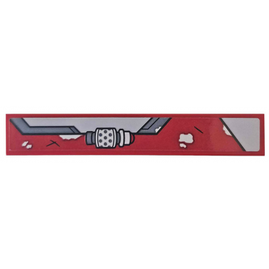 dark red tile 1 x 6 with dark bluish gray and light bluish gray machinery pattern model right side sticker - set 76109