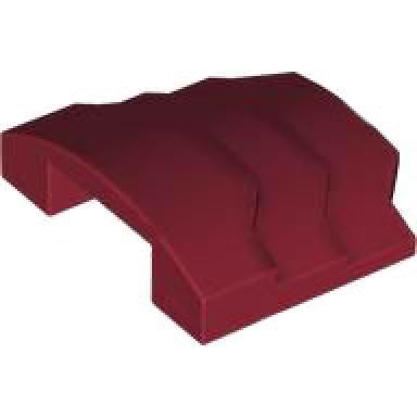 dark red wedge 4 x 3 stepped no studs