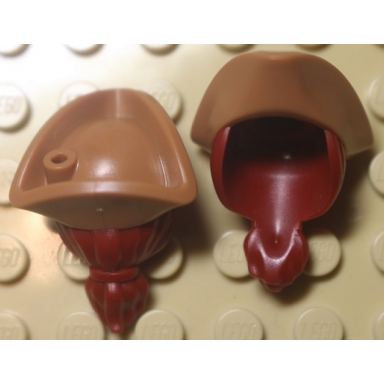 dark red minifigure hair combo hair with hat long hair with ponytail and molded medium nougat pirate tricorne hat pattern bam