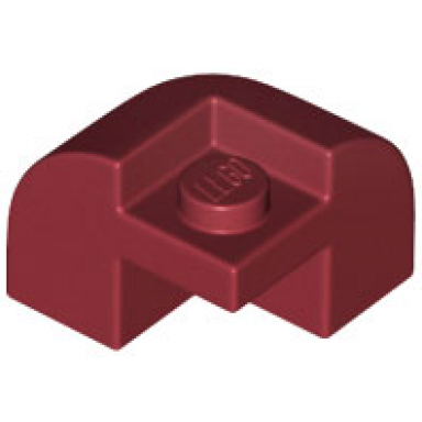 dark red slope curved 2 x 2 x 1 1 3 corner round with recessed stud