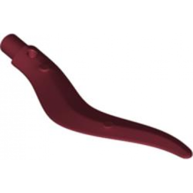 dark red wave rounded curved single with bar end flame sword