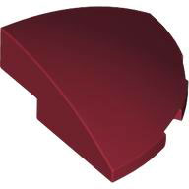 dark red slope curved 3 x 3 corner round