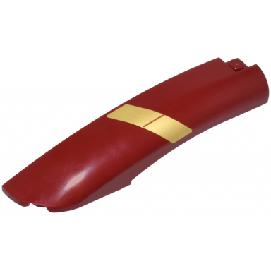 dark red wedge 10 x 2 x 2 left with dark orange angled line on gold background pattern sticker - set 76210