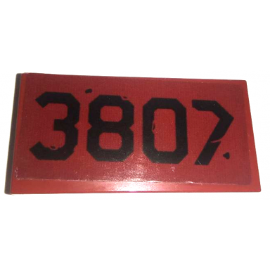 dark red tile 2 x 4 with black 3807 pattern sticker - set 76947