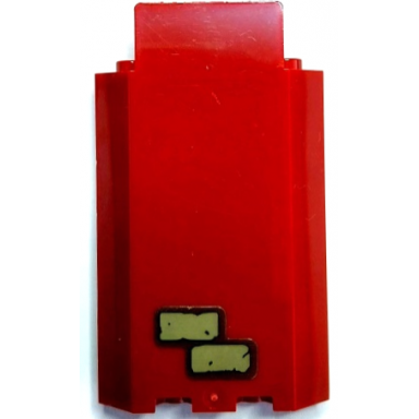 dark red panel 3 x 3 x 6 corner wall without bottom indentations with dark tan bricks pattern 3 sticker - set 70425