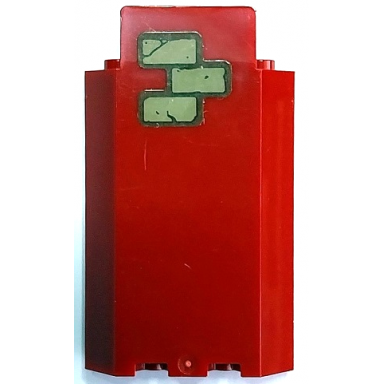 dark red panel 3 x 3 x 6 corner wall without bottom indentations with dark tan bricks pattern 6 sticker - set 70425
