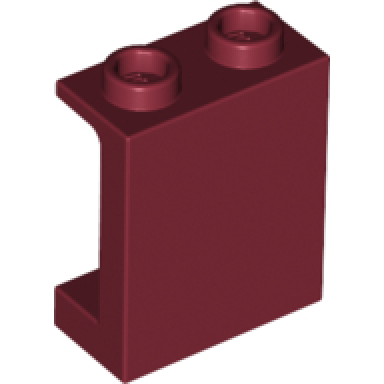 dark red panel 1 x 2 x 2 with side supports - hollow studs
