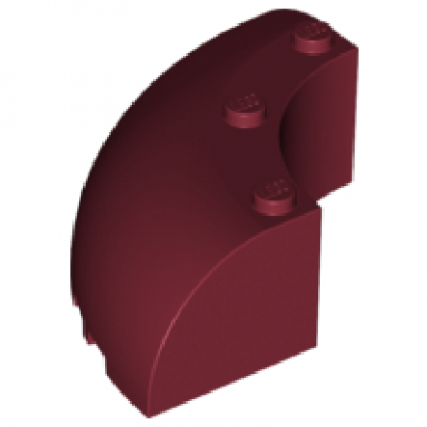 dark red brick round corner 6 x 6 x 2