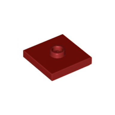 dark red plate modified 2 x 2 with groove and 1 stud in center jumper