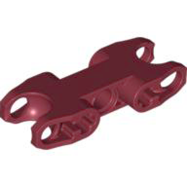 dark red technic axle and pin connector 2 x 5 with 2 ball joint sockets closed sides open axle holes