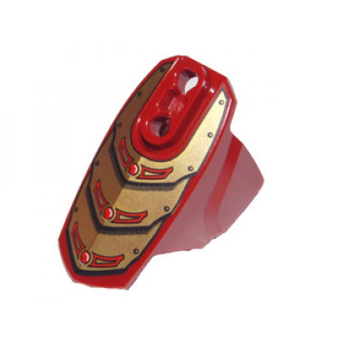 dark red hero factory armor with ball joint socket - size 5 with gold armor pattern