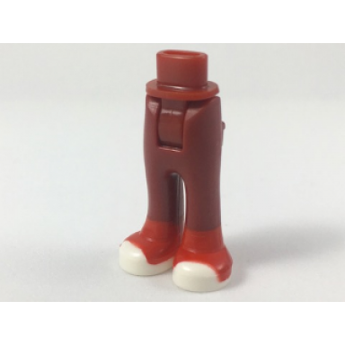dark red mini doll hips and trousers with back pockets with red shoes with white soles and toe caps pattern - thick hinge
