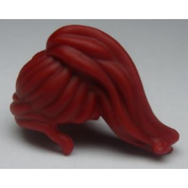dark red mini doll hair friends long ponytail side bangs hole on top