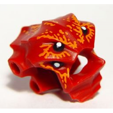 dark red minifigure head modified lobster pattern