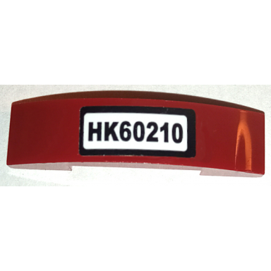 dark red slope curved 4 x 1 x 2 3 double with hk60210 pattern sticker - set 60210