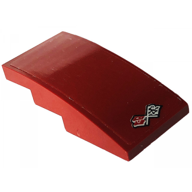 dark red slope curved 4 x 2 with corvette stingray flags logo pattern sticker - set 76903