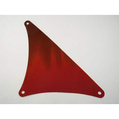dark red cloth sail triangular 17 x 20 with dark brown streaks pattern lateen sail