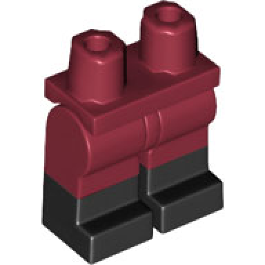 dark red hips and legs with molded black lower legs boots pattern