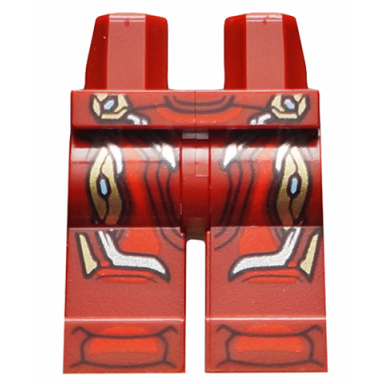 dark red hips and legs with red and gold armor pattern