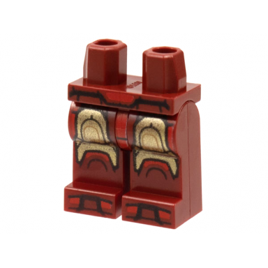 dark red hips and legs with red buckle knees and toes gold armor pattern