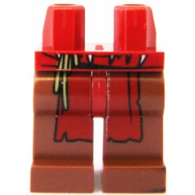 dark red hips and reddish brown legs with dark red loincloth pattern