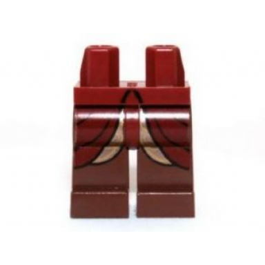 dark red hips and reddish brown legs with dark red and gold elven robe pattern