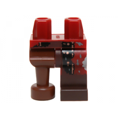 dark red hips and 1 dark red left leg with black coat copper buttons and dark brown boot pattern 1 reddish brown pirate peg leg