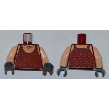dark red torso sw sugi pattern light nougat arms dark bluish gray hands