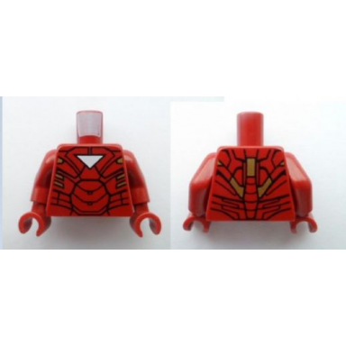dark red torso armor with white triangle pattern dark red arms dark red hands