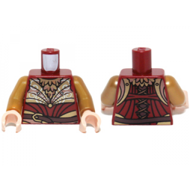 dark red torso lotr elven coat and armor with belt and laces on back pattern haldir pearl gold arms light nougat hands
