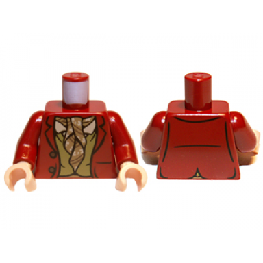 dark red torso lotr jacket with buttons olive green vest and dark tan ascot pattern dark red arms light nougat hands